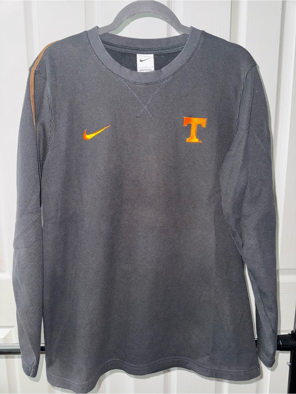 Tennesse Nike Charcoal Gray Waffle Thermal Long Sleeve Orange 'T'